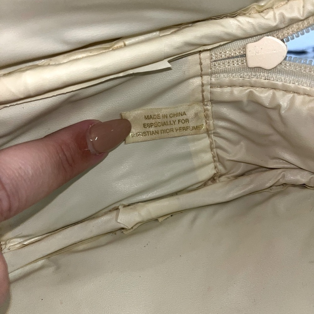 Vintage Christian DIOR Perfume Straw Weave Canvas Trim Dune Zip Tabs - Picture 4 of 14